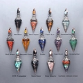 Lot de 13 pendentifs hexagonaux en cristal avec améthyste et quartz rose naturels - Jaspe Rouge