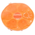 Orange food-grade silicone baby food mold featuring cute cat face and paw shapes - Cat Rice Cake / Pink
