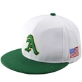 Klassieke groen-witte hiphop baseballpet met 3D-letter A borduursel voor volwassenen - Verstelbaar / Wit