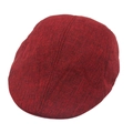 Classic British style burgundy flat cap for men with premium wool blend texture - One Size(Adjustable) / Wine Red