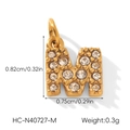 Détails des dimensions du pendentif lettre M doré avec cristaux 0,82x0,75cm - Lettre M (HC-N40727-M)