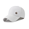 Classic white baseball cap with bronze M logo side detail and curved visor profile - Adjustable / White