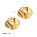 Detailed size specifications of gold-plated triple line earrings with 25mm width - 18K Gold Fan Striped Style (T040)