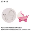 Pink and white DIY stroller-shaped silicone fondant mold for baby cake decoration - 2# Baby Stroller / Gray