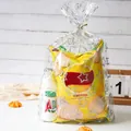 Translucent gift bag with silver star patterns for snacks and festive gift wrapping - Silver Star Style - Extra Large