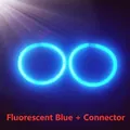 Due braccialetti fluorescenti blu con connettori per feste e concerti notturni - Blu