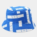 Dettaglio del motivo bandiera dell'Honduras blu e bianco sul cappello a secchiello - M (56-58cm) / Stella a Cinque Punte Blu e Bianca dell'Honduras (Colore #22)