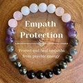 Handgefertigtes Bohème-Perlenarmband mit gemischten natürlichen Halbedelsteinen - Obsidian Amethyst Empath Schutz