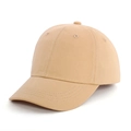 Detail of khaki cotton baseball cap showing reinforced stitching and breathable eyelets - Size 44 (0-8 Months) / Camel