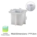 Stampo quadrato in silicone per portacandele con dimensioni 7x7x5,8cm per creazioni in resina - Candeliere quadrato medio