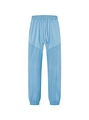 Pantalón deportivo azul claro para hombre con costuras plisadas y cintura con cordón - S / Azul claro
