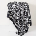 Elegant black and white zebra print silk square scarf with glossy satin finish - Black and White Zebra (No.36)