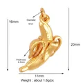 Banana shape micro-pave DIY jewelry pendant in polished gold finish 20mm height - Banana Style (M15Banana)
