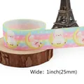 Nastro in grosgrain arcobaleno con pecorelle e stelle, larghezza 1 pollice per capelli - Motivo Pecora Arcobaleno (3) / 5 Yard (4,5 m) / Rotolo