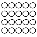 Pack of 20 black metal open jump rings for DIY jewelry making on white background - 4mm / Black