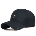 Dunkelblaue Baseballkappe mit DINGHAN Gummilabel und seitlicher Bestickung - Verstellbar / Marineblau