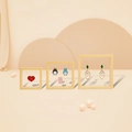 Three-piece set of transparent PE film jewelry display boxes in multiple sizes - 7*7*2cm / Ginger Yellow