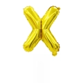 Golden foil letter X balloon with retail backing card for birthday party decoration - Letter X (With Backing Card) / 16" / Gold