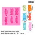 Pink silicone mold for lollipop and candy shapes measuring 6.5x6.5x1.4cm for cake decorating - Style 2#B407 / Pink