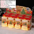 Luminous Christmas candle lantern with music and snowy interior scenes for holiday decor - White Candle - Light + Music