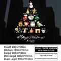 Christmas snowman and gingerbread tree static window decal in multiple sizes - Cartoon Elemental Tree