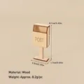 Miniature wooden Christmas post box model with POST engraving and dimensional specs - No.40 - Wooden Standing Mailbox