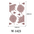 Waterproof mandala henna tattoo sticker in reddish brown, model W-1423, size 208x148mm - Brown Mandala Center Style (W-1423S)
