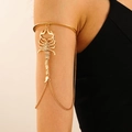 Golden punk scorpion arm cuff with rhinestones and hanging chains for women - Scorpion Armlet (1995)
