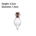 Mini drop-shaped glass bottle with cork stopper, size 3.3x1.4cm for DIY crafts - Single Point Bulb