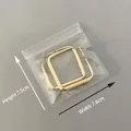 Large golden square alloy earrings in clear PVC bag, size 7.5cm by 7.8cm - 30 Micron 7.8x7.5cm Resealable / 100 Pcs/Pack
