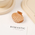 Elegant shell hair claw in amber resin with gold glitter for chic hair styling - Gold Foil with Logo
