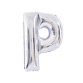 Silver letter P foil balloon with metallic finish for birthday party decoration - 32' Silver Chubby Letter Aluminum Foil Balloon (p)