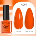 LILY'CUTE orange gel polish X099 with glossy and matte top coat effects in 7ml bottle - Orange (99)