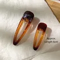 Set of 2 amber tortoise shell hair clips in resin material, length approximately 6cm - Small (2 Pieces/Pack) / Caramel Gradient