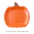 Pack of 10 orange pumpkin shaped disposable paper plates 9 inch for Thanksgiving decor - 9 Inch Orange Pumpkin Plates 10PCS