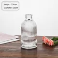 Modern transparent ribbed glass vase for aromatherapy or flowers, 12.4cm tall x 5.8cm wide - 200 Roman Column Style