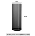 Translucent smoke gray acrylic cylindrical flower bucket, size 15x40cm for floral shops - Black Round Straight Bucket (15-40); Flower Bucket