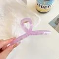 Purple translucent hair claw clip with 12.5cm length and durable metal spring - 13cm / L Purple