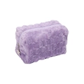Purple checkered plush cosmetic bag with a silver star pendant zipper puller - Purple Pillow Bag