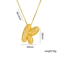 3D bubble letter K pendant necklace with gold plating and sparkling zircon stones - Letter K