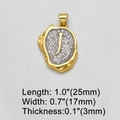 18k vergoldete Kette mit J-Buchstaben-Anhänger und Zirkonia-Mikroeinlage-Design - Buchstabe J