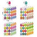 Autocollants d'œufs de Pâques aux motifs colorés pour cadeaux et décorations de fête - A Ensemble d'Autocollants Œuf de Pâques (16 Feuilles)