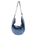 Light blue denim crossbody pet sling bag with adjustable strap and zipper closure - Light Blue