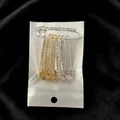 Lot de 7 épingles à strass dorées et argentées pour ajustement de taille de pantalon - Lot de 6 / Mélange Or et Argent