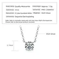 S925 sterling silver necklace with 5mm blue moissanite diamond in classic 4-prong setting - 0.5 Carat - White Gold
