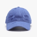 Distressed blue washed cotton baseball cap with retro frayed edges and vintage finish - Adjustable / Sky Blue
