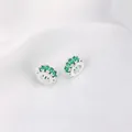 14K gold plated marquise green zircon spacer beads for DIY bracelets 10x5.5mm - Large Green Zirconia Silver