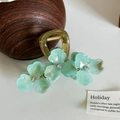 Elegante muntgroene bloem haarklem met strassteentjes en gouden metalen frame - Groen