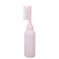 Rosa Kunststoff-Färbeflasche mit Kamm-Applikator für Haarfarben im Friseursalon - Seitenkammflasche / Rosa