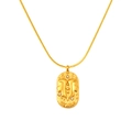 Collar dorado de acero inoxidable con colgante del signo Géminis y circonitas brillantes - Géminis (SP600G-3)